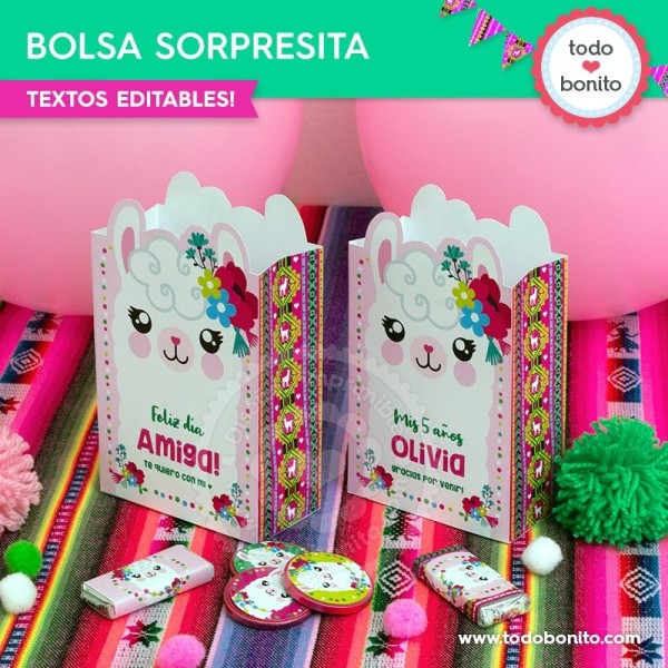 Llamitas Bolsa Sorpresita Para Imprimir