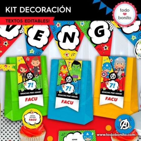 Avengers Kit Imprimible Decoraci N De Fiesta