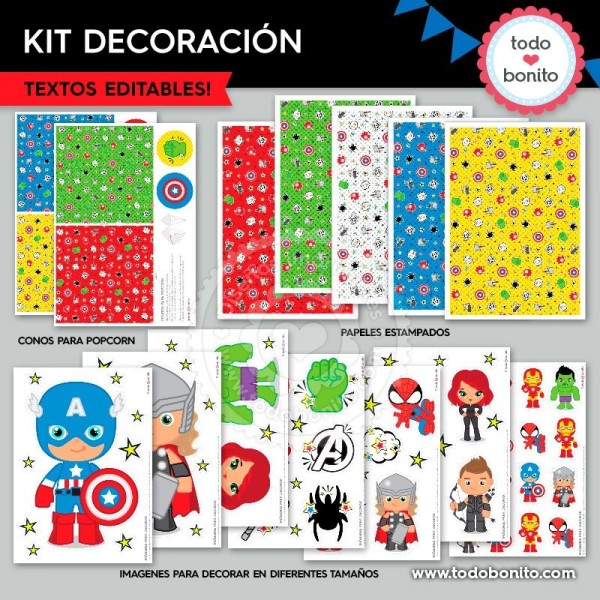 Avengers Kit Imprimible Decoraci N De Fiesta