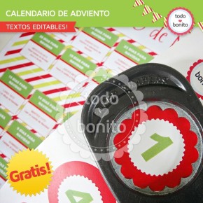 *GRATIS * Navidad verde y rojo: calendario adviento