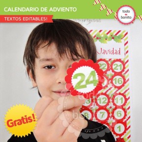 *GRATIS * Navidad verde y rojo: calendario adviento