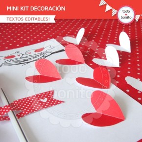 Corazones y pajaritos: kit decoración