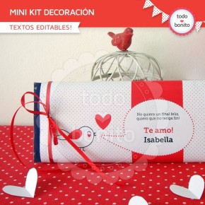 Corazones y pajaritos: kit decoración