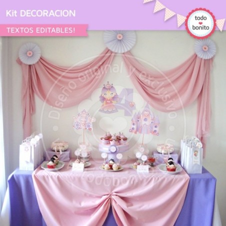 Princesa: kit imprimible...