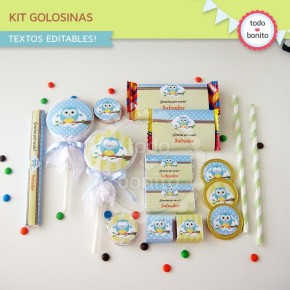 Búhos niños: kit etiquetas...