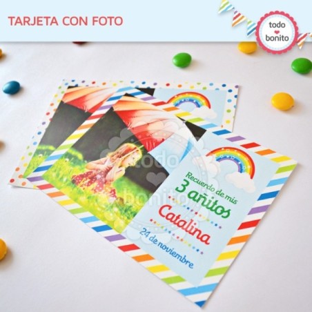 Arcoiris: tarjeta con foto