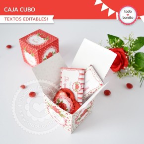 Shabby Chic Rojo: cajita cubo