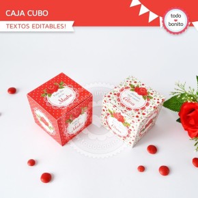 Shabby Chic Rojo: cajita cubo