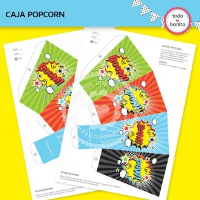 Superhéroes: caja popcorn