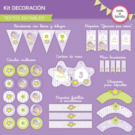 Hada Lila: decoración de fiesta