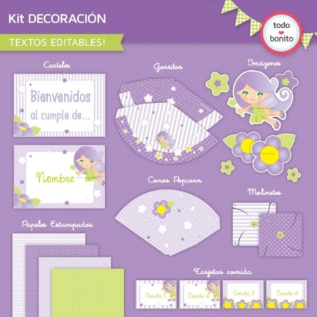 Hada Lila: decoración de fiesta