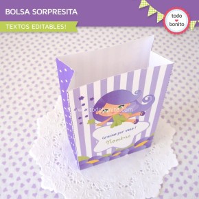 Hada Lila: bolsa sorpresita para imprimir