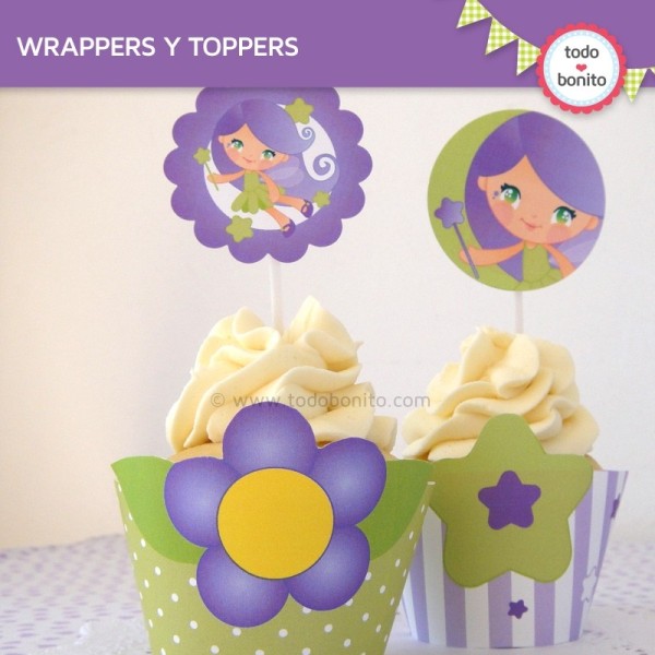 Hada Lila: wrappers y toppers para cupcakes