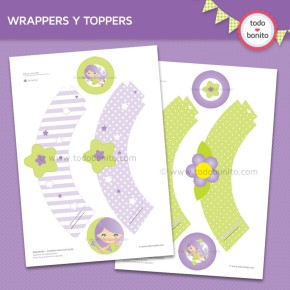 Hada Lila: wrappers y toppers para cupcakes