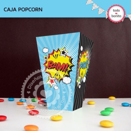 Superhéroes: caja popcorn