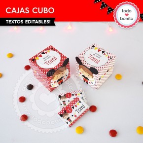 Orejas Mickey Rojo: cajita cubo