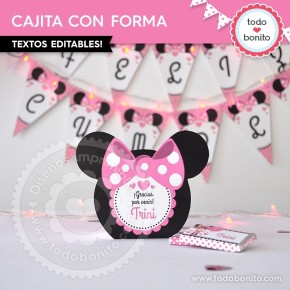 Silueta Minnie Rosa: cajita...