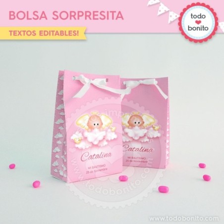 Angelito bebé rosa: bolsa...