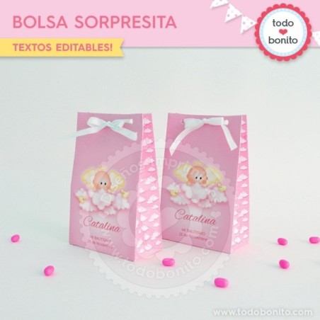 Angelito bebé rosa: bolsa...