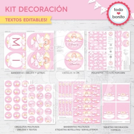 Angelito bebé rosa: kit...