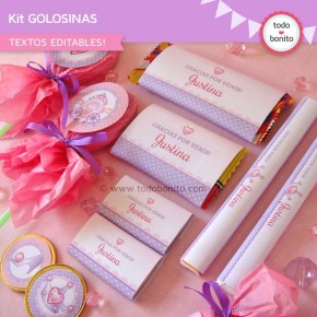 Princesa: kit etiquetas de golosinas