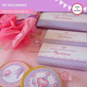 Princesa: kit etiquetas de golosinas