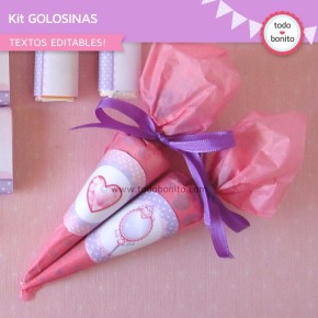 Princesa: kit etiquetas de golosinas