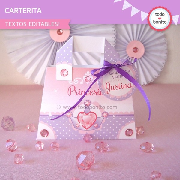 Princesa: carterita para imprimir