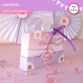 Princesa: carterita para imprimir