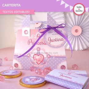 Princesa: carterita para imprimir