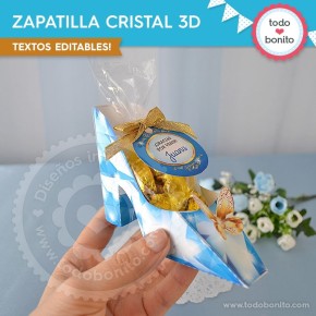 Cenicienta: zapatilla de cristal 3D