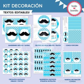 Bigotes: kit imprimible...