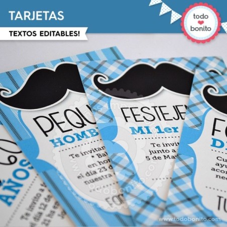 Bigotes: tarjeta invitación...