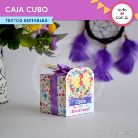 Amor y Paz: caja cubo