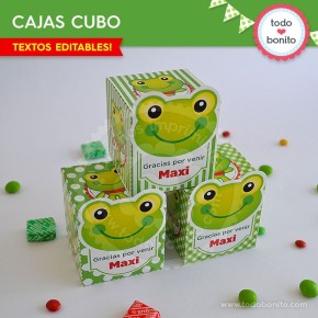 Sapo: cajita cubo para imprimir