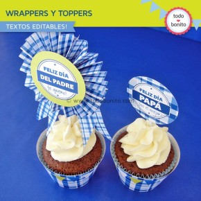 Día del padre: wrappers y toppers para cupcakes