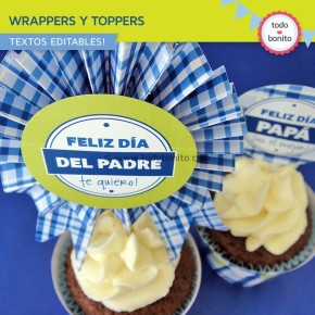 Día del padre: wrappers y toppers para cupcakes