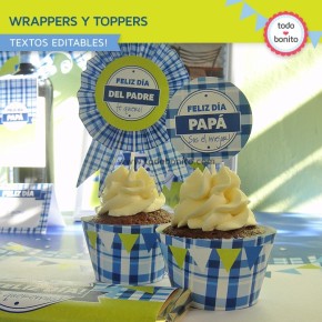 Día del padre: wrappers y toppers para cupcakes