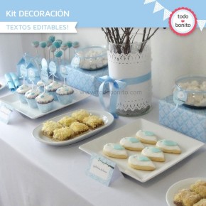 Pajarito bebé celeste: Kit decoración