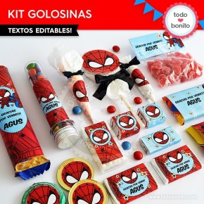 Hombre Araña: Kit imprimible etiquetas escolares