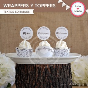 Rústico: wrappers y toppers