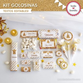 Navidad glitter dorado: kit...
