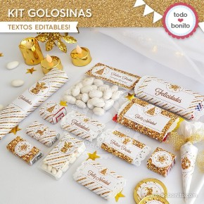 Navidad glitter dorado: kit...