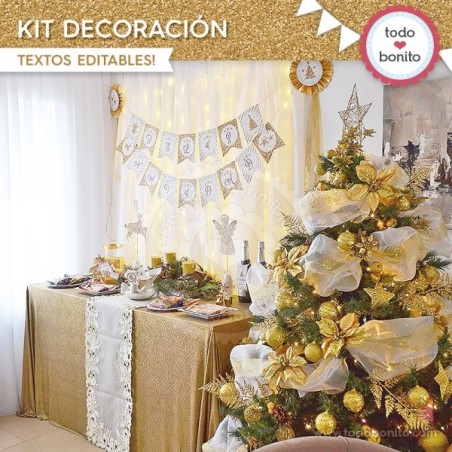 Navidad glitter dorado: kit...