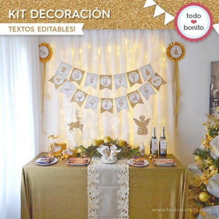 Navidad glitter dorado: kit...