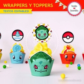 Pokémon: wrappers y toppers