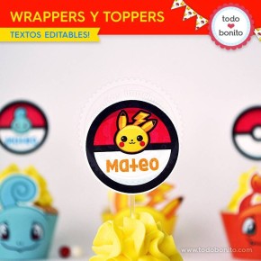 Pokémon: wrappers y toppers