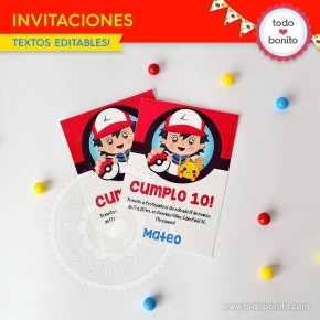 Pokémon: tarjeta invitación