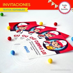 Pokémon: tarjeta invitación