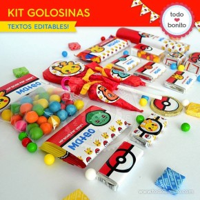 Pokémon: kit etiquetas de golosinas